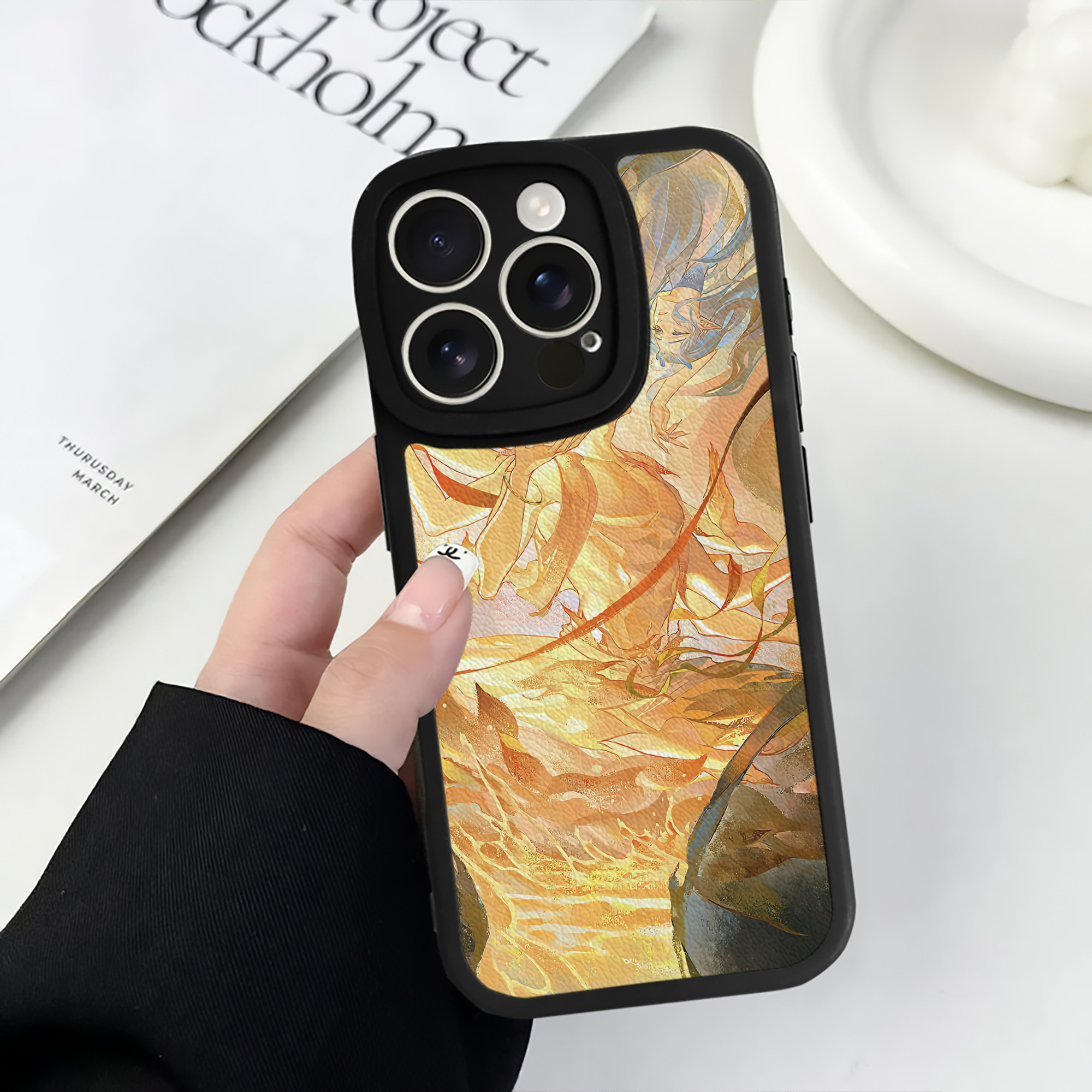 （画像用） Ne Zha 2 ナタ 魔童の大暴れ 【iPhone 16シリーズ対応】シリコンスマホケース（レザー調） 材質：シリコン